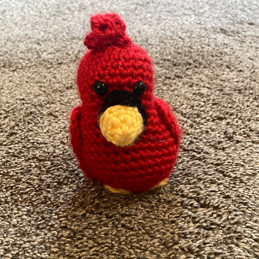 Hand crocheted cardinal